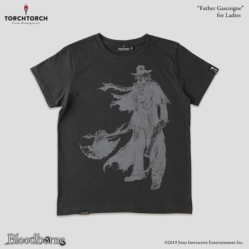 Bloodborne × TORCH TORCH/ Tシャツコレクション: ガスコイン神父 （インクブラック レディース Mサイズ）