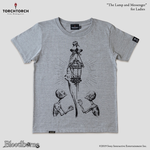 Bloodborne × TORCH TORCH/ Tシャツコレクション: 灯りと使者 （ヘザーグレー レディース Mサイズ）