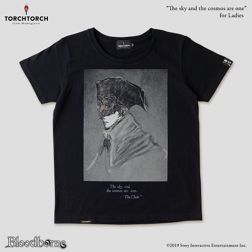 【9月入荷分】Bloodborne × TORCH TORCH/ Tシャツコレクション: 宇宙は空にある （ブラック レディース Mサイズ）