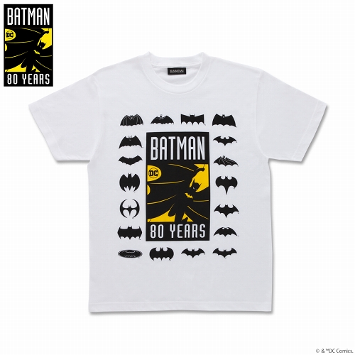 BATMAN 80th ANNIVERSARY/ バットマン マーク柄 Tシャツ ホワイト サイズM