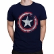 Captain America Distressed Shield Navy T-Shirt size S