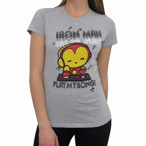 Iron Man Play My Song T-Shirt ladies size M