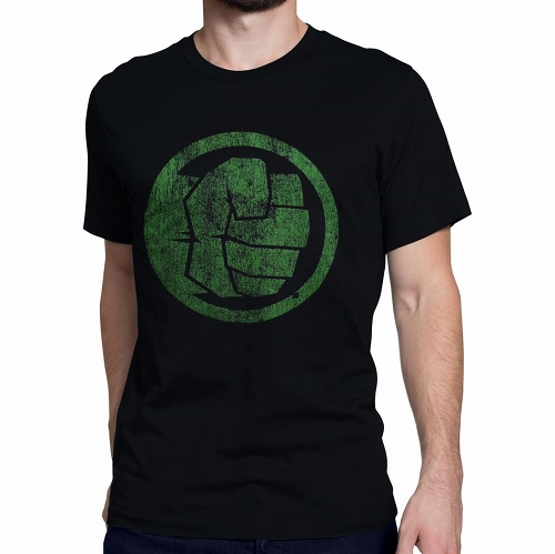 Hulk Fist Bump on Black T-Shirt size M