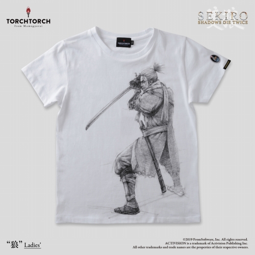 SEKIRO: SHADOWS DIE TWICE × TORCH TORCH/ Tシャツコレクション: 狼 白 レディース Lサイズ
