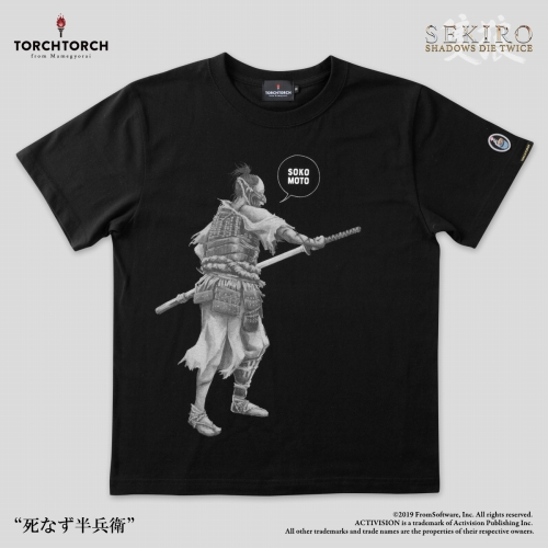 SEKIRO: SHADOWS DIE TWICE × TORCH TORCH/ Tシャツコレクション: 死なず半兵衛 黒 Lサイズ