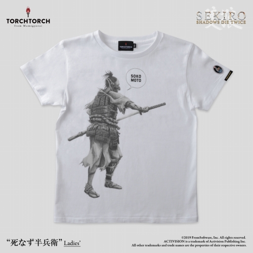 SEKIRO: SHADOWS DIE TWICE × TORCH TORCH/ Tシャツコレクション: 死なず半兵衛 白 レディース Mサイズ
