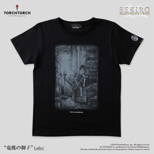 SEKIRO: SHADOWS DIE TWICE × TORCH TORCH/ Tシャツコレクション: 竜胤の御子 黒 レディース Mサイズ - イメージ画像