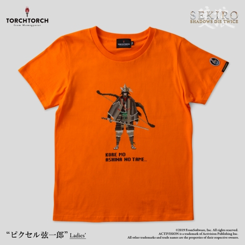 SEKIRO: SHADOWS DIE TWICE × TORCH TORCH/ Tシャツコレクション: ピクセル弦一郎 オレンジ レディース Mサイズ