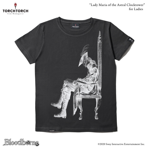 Bloodborne × TORCH TORCH/ Tシャツコレクション: 時計塔のマリア インクブラック レディース Mサイズ