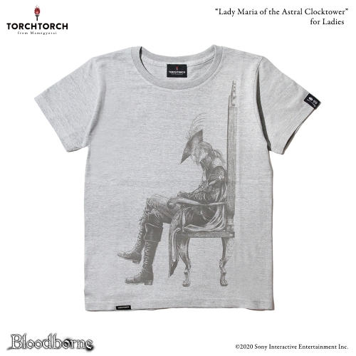 Bloodborne × TORCH TORCH/ Tシャツコレクション: 時計塔のマリア ヘザーグレー レディース Mサイズ