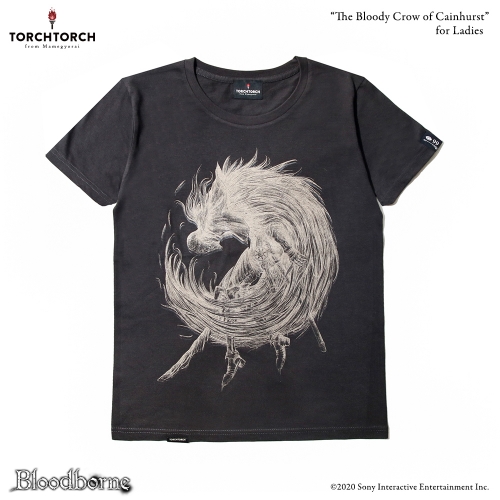 Bloodborne × TORCH TORCH/ Tシャツコレクション: カインの流血鴉 インクブラック レディース Mサイズ