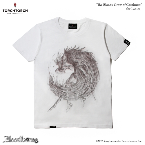 Bloodborne × TORCH TORCH/ Tシャツコレクション: カインの流血鴉 ホワイト レディース Mサイズ