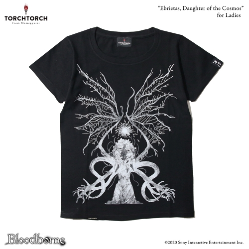 Bloodborne × TORCH TORCH/ Tシャツコレクション: 星の娘、エーブリエタース ブラック レディース Mサイズ