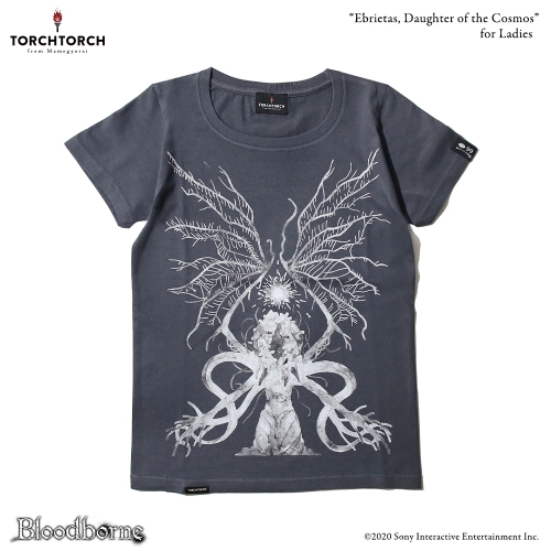 Bloodborne × TORCH TORCH/ Tシャツコレクション: 星の娘、エーブリエタース ディープグレー レディース Mサイズ