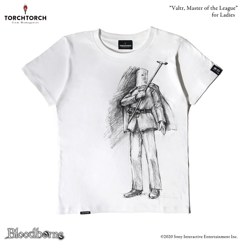Bloodborne × TORCH TORCH/ Tシャツコレクション: 連盟の長、ヴァルトール ホワイト レディース Mサイズ