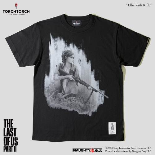 THE LAST OF US PART II × TORCH TORCH/ エリー with ライフル Tシャツ ブラック XLサイズ