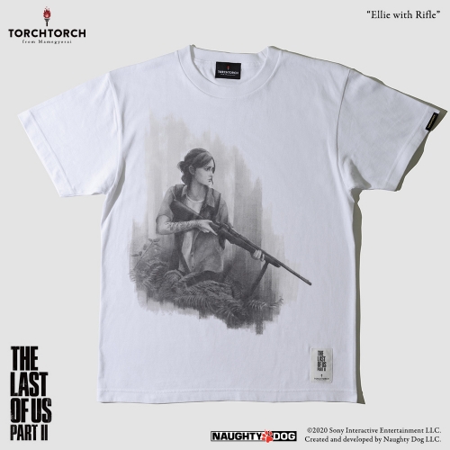 THE LAST OF US PART II × TORCH TORCH/ エリー with ライフル Tシャツ ホワイト Sサイズ