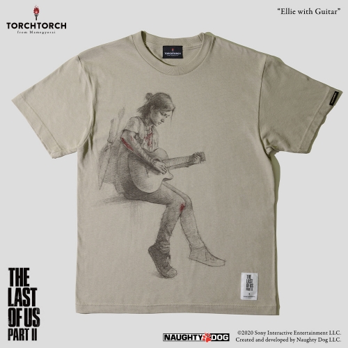 THE LAST OF US PART II × TORCH TORCH/ エリー with ギター Tシャツ ベージュ Sサイズ - イメージ画像