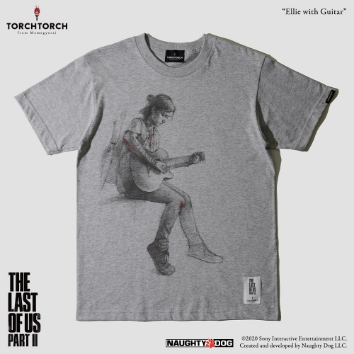 THE LAST OF US PART II × TORCH TORCH/ エリー with ギター Tシャツ ヘザーグレー Sサイズ - イメージ画像