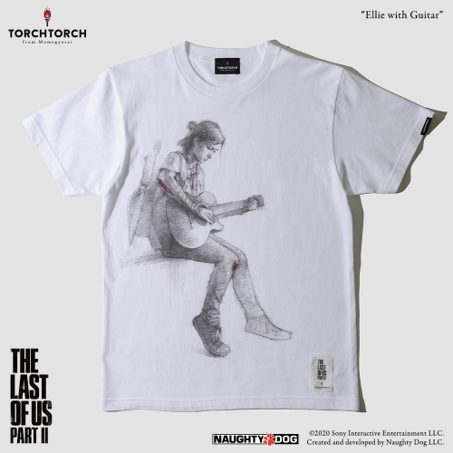 THE LAST OF US PART II × TORCH TORCH/ エリー with ギター Tシャツ ホワイト Lサイズ - イメージ画像