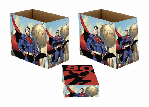 DC SUPERMAN 80 5PK SHORT COMIC STORAGE BOX (O/A) / MAR212527