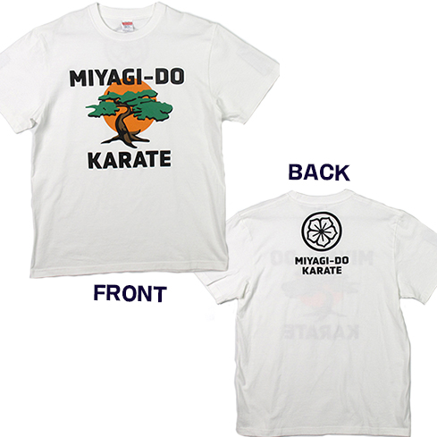 コブラ会 Cobra Kai/ ミヤギ道 カラテ ロゴ Tシャツ ホワイト XLサイズ