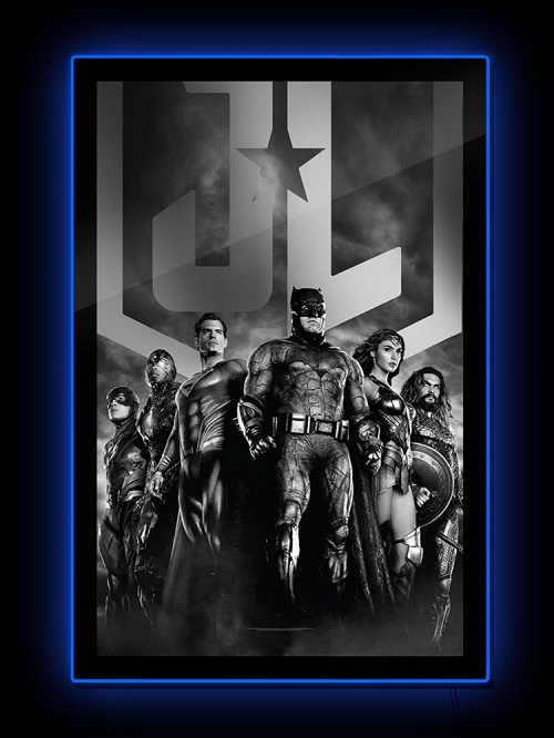 Zack Snyder's Justice League ブラック＆ホワイト グループシーン LED ポスターサイン ウォールライト