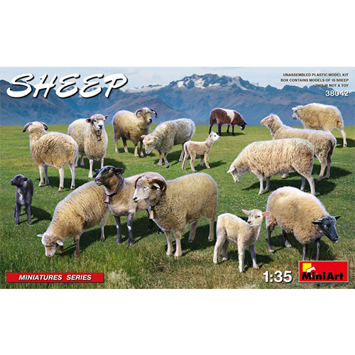 羊15頭 1/35 プラモデルキット MA38042 - イメージ画像