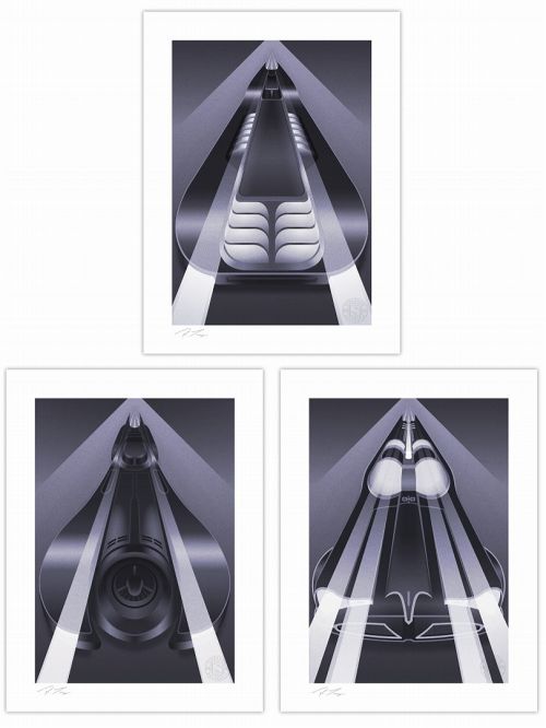 BATMAN バットモービル by ファブレッドクリエイティブ アートプリント 3枚セット