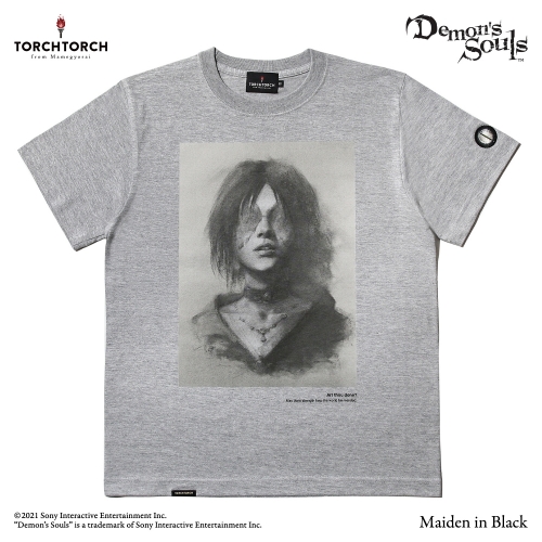 Demon's Souls × TORCH TORCH/ Tシャツコレクション: 黒衣の火防女 ヘザーグレー Lサイズ