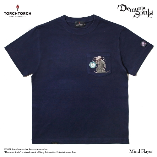 Demon's Souls × TORCH TORCH/ Tシャツコレクション: 塔のラトリアの蛸獄吏 ネイビー Sサイズ