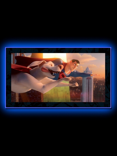 League of Super-Pets/ スーパーマン＆クリプト・ザ・スーパードッグ LED ミニポスターサイン ウォールライト - イメージ画像