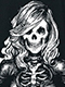 エロスティカ/ Skull Girl on a Motorcycle Tシャツ ブラック サイズXL