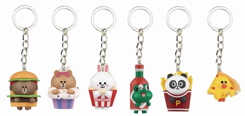 LINE FRIENDS KC-010 EGG ATTACK ACTION KEYCHAIN 6PC BMB DS/ AUG222863