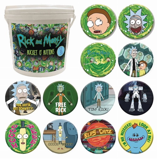RICK AND MORTY 144PC BUCKET OF BUTTONS/ AUG222926