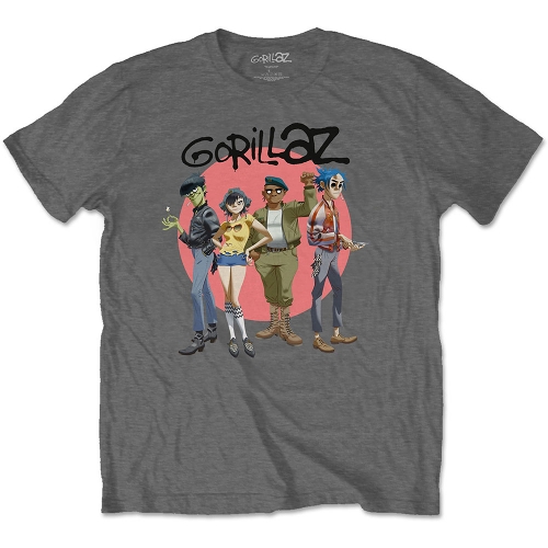 Gorillaz （ゴリラズ）/ Group Circle Rise Tシャツ （グレー）: UK Lサイズ （US Mサイズ）
