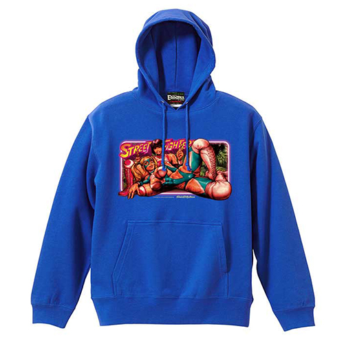 エロスティカ/ STREET FIGHTER V x Rockin’Jelly Bean Series 1 "RAINBOW MIKA" パーカー ブルー サイズS - イメージ画像
