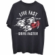 【豆魚雷 決算SALE/来店引取不可】DISNEY (ディズニー)/ 101 DALMATIONS CRUELLA LIVE FASTER Tシャツ （ブラック）: UK Lサイズ
