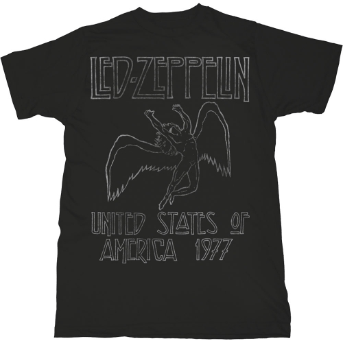 LED ZEPPELIN (レッド・ツェッペリン)/ USA '77. Tシャツ （ブラック）: UK Mサイズ