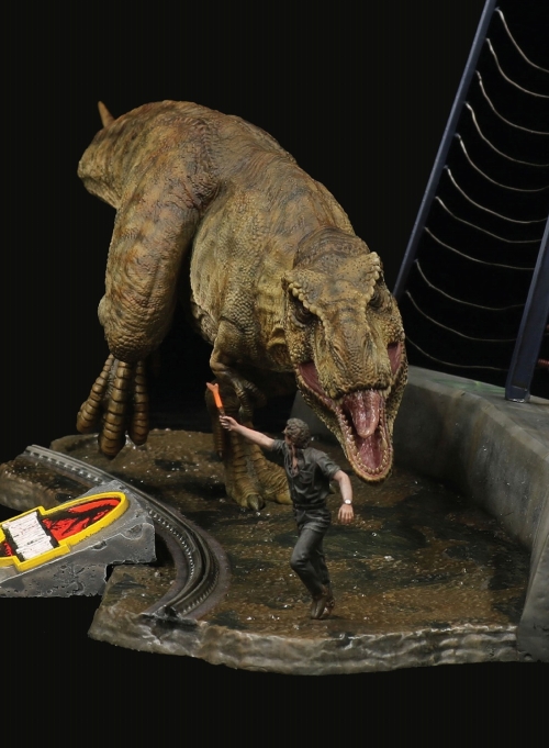 ジュラシック・パーク/ T-REX ティラノサウルスレックス with イアン・マルコム 1/35 プラモデルキット - イメージ画像