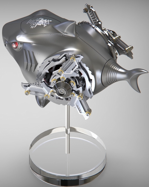 【お取り寄せ品】ZERO PLAIN/ メカニカルオーシャンキュート: 鮫 サメ コレクションフィギュア シルバー ver
