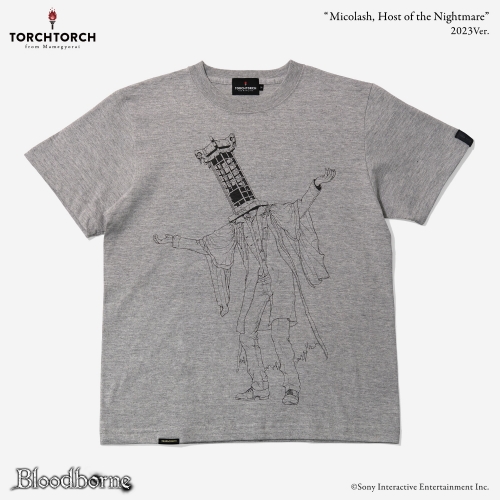 Bloodborne × TORCH TORCH/ Tシャツコレクション: 悪夢の主、ミコラーシュ 2023 ver ヘザーグレー S - イメージ画像