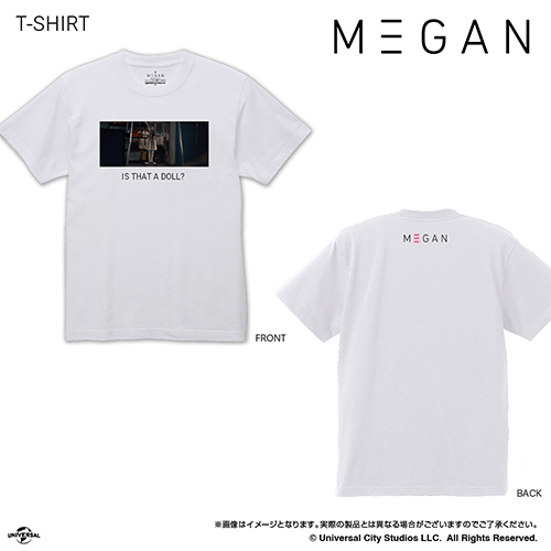 【豆魚雷別注モデル】M3GAN/ミーガン: "IS THAT A DOLL" Tシャツ ホワイト Lサイズ - イメージ画像