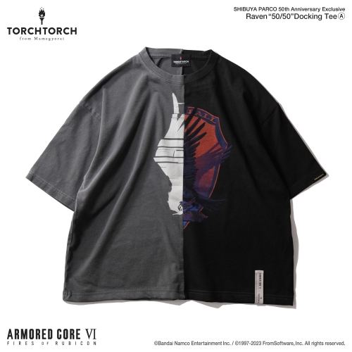 【渋谷PARCO店/店頭購入権】ARMORED CORE VI FIRES OF RUBICON × TORCH TORCH/ レイヴン 50/50 ドッキングTシャツ A サイズL