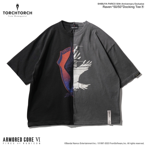 【渋谷PARCO店/店頭購入権】ARMORED CORE VI FIRES OF RUBICON × TORCH TORCH/ レイヴン 50/50 ドッキングTシャツ B サイズS