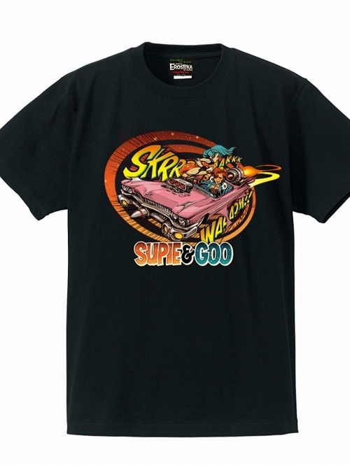 THE SUPIE & GOO スーピー＆グー/ GET AWAY Tシャツ ブラック サイズL