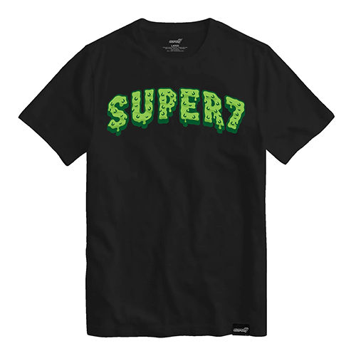 スーパー7 Tシャツ スライムロゴ（ブラック&グロウ） US: Lサイズ