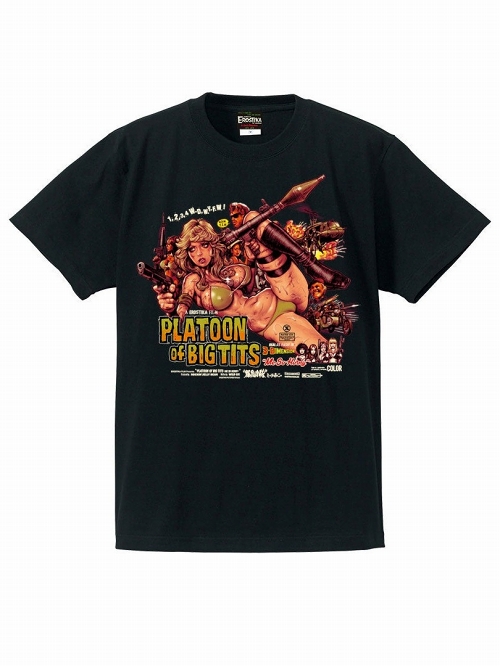 PLATOON OF BIG TITS/ メインビジュアル Tシャツ ブラック サイズXL