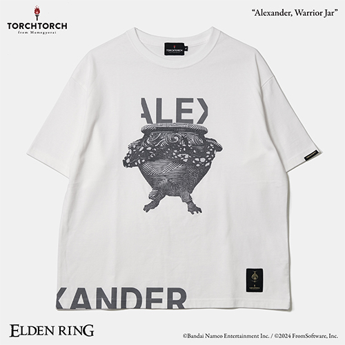 ELDEN RING × TORCH TORCH/ 戦士の壺、アレキサンダー ビッグシルエットTシャツ ホワイト  L - イメージ画像