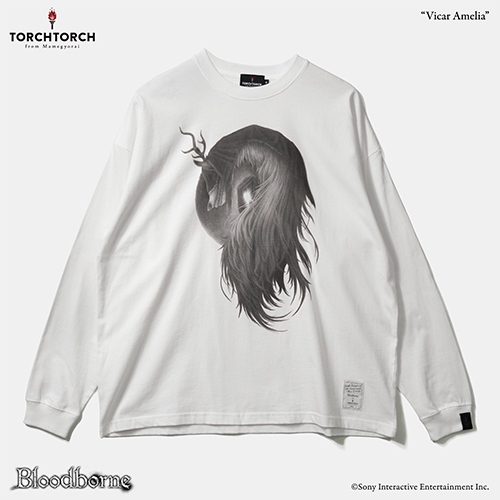 Bloodborne × TORCH TORCH/ Tシャツコレクション: 教区長エミーリア ビッグシルエットロングスリーブTシャツ ホワイト S